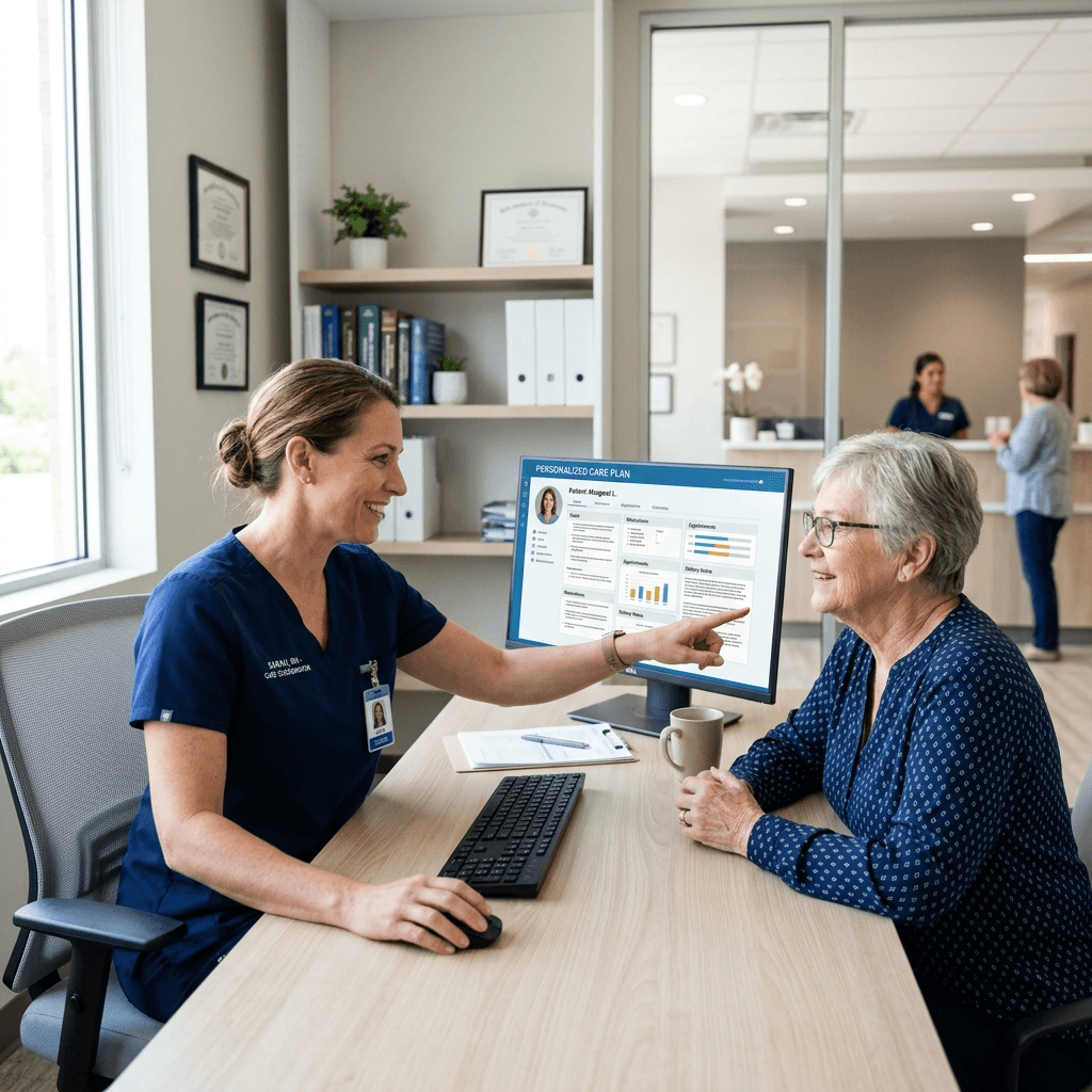 Coordinating a family's care over a video visit